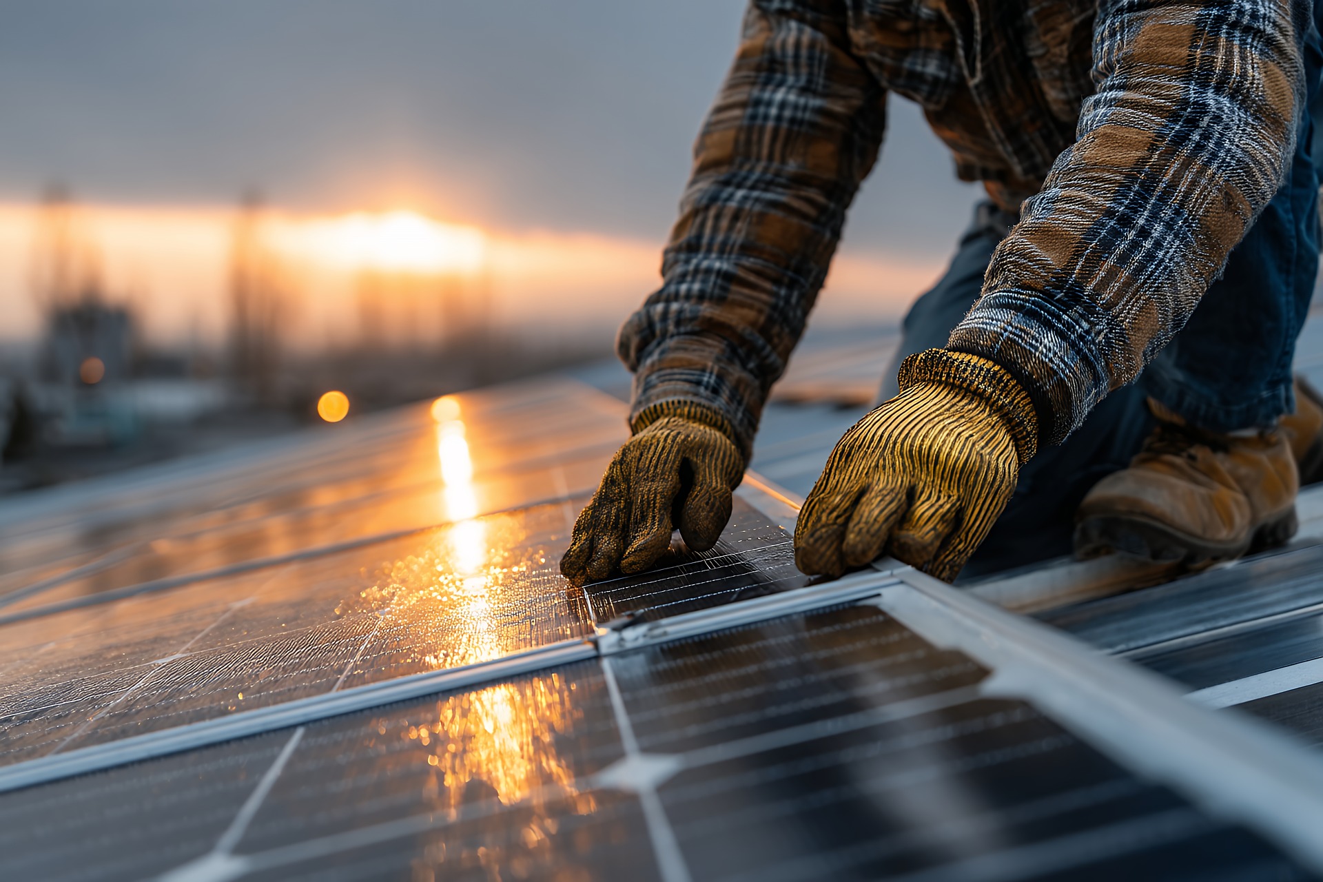 Automated solar module manufacturing line with robotic arms